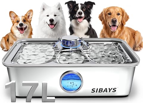 SIBAYS 17L Stainless Steel Dog Water Fountain (FS83)