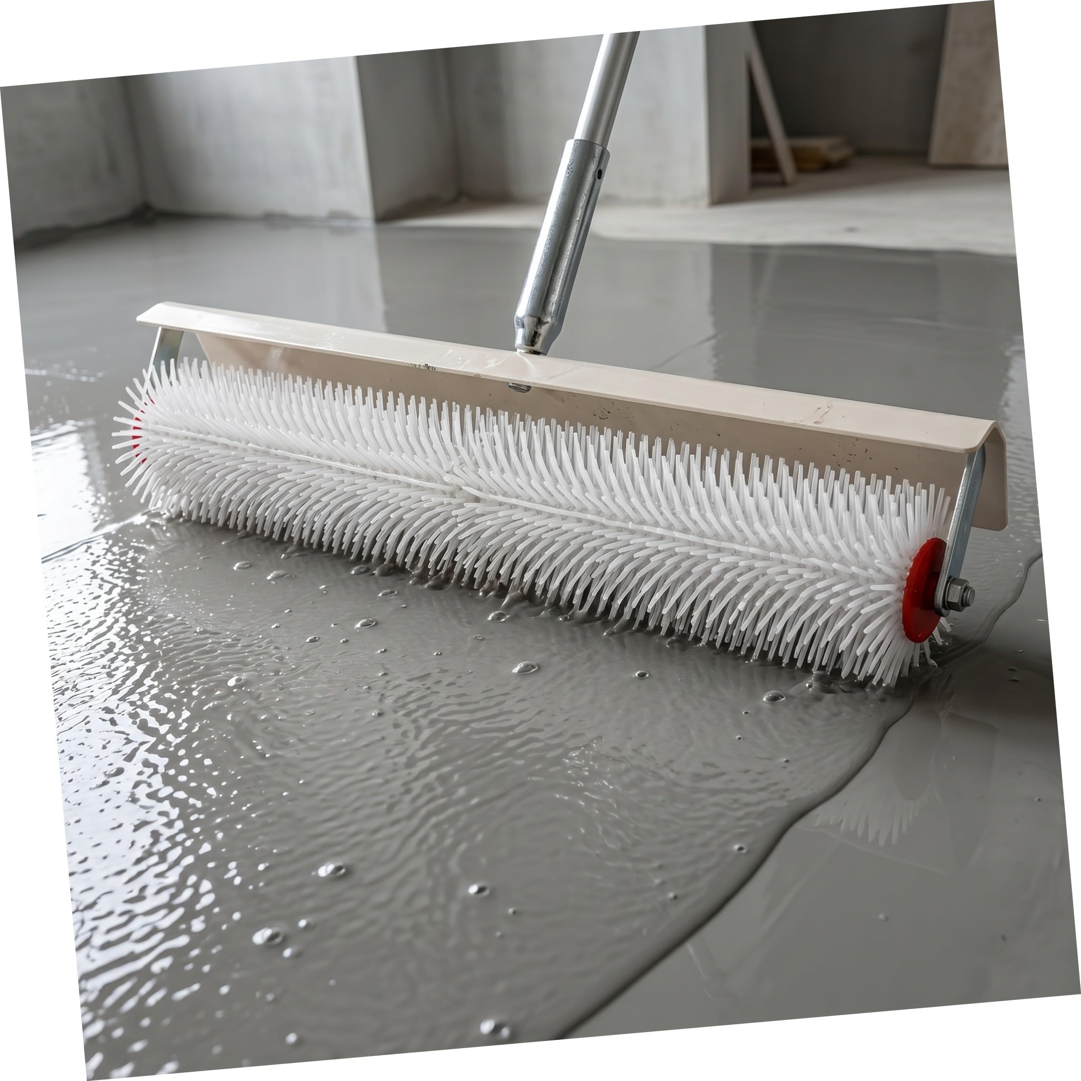 Hemobllo Rodillo Autonivelante de 20 Pulgadas con Púas de 28mm para Suelos | Protector contra Salpicaduras, Estructura Compacta y Mango Incluido, para Epoxi y Hormigón en Garajes