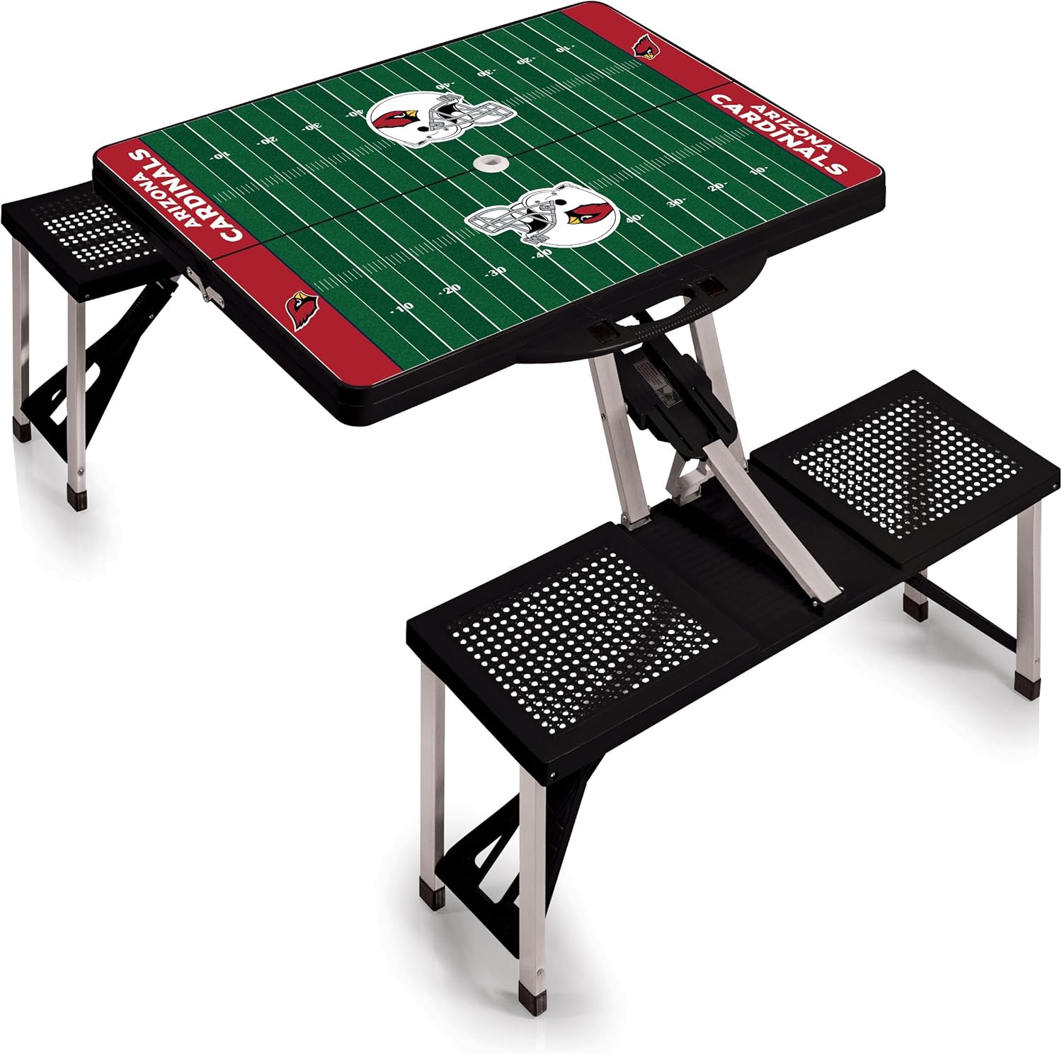PICNIC TIME NFL Picnic Table Portable Folding Table with Seats and Umbrella