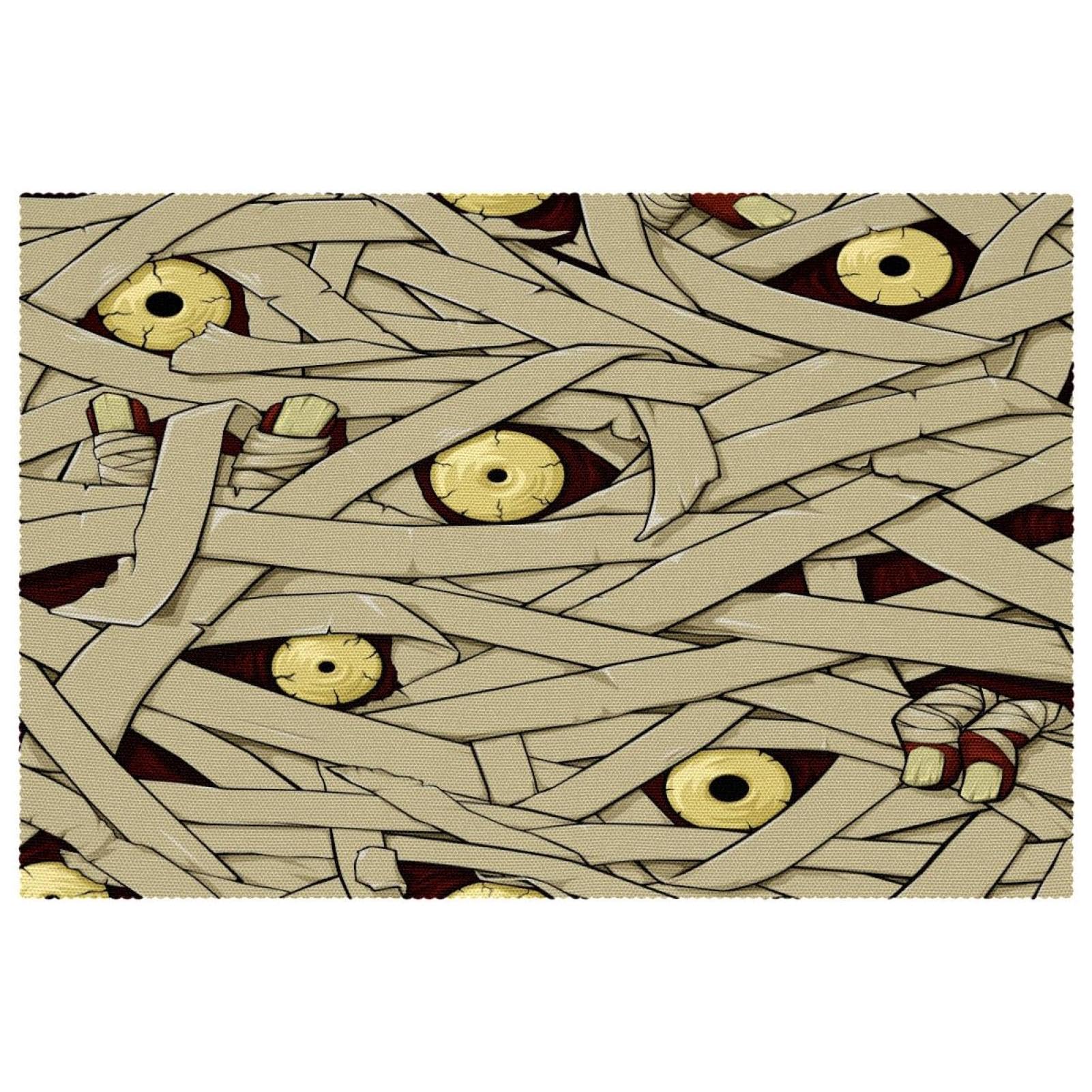 Sets de table lavables lot de 6 motif zombie pour protéger des taches de sauce
