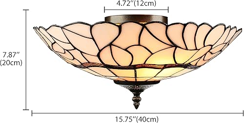 Miniatura 2 de RUNNUP - Lámpara de techo de cristal Tiffany, estilo retro, para iluminación de techo, instalación fija, atractiva decoración para cocina,