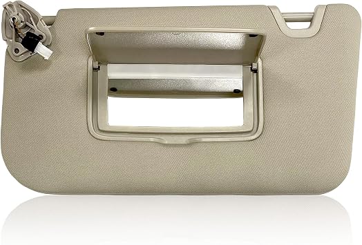 Left Driver Side Sun Visor Fits for Nissan Rogue X-Trail 2014-2020 Sunshade Compatible with 96401-4BA3E 96401-4BA1D with Vanity Light/with Makeup Mirror Left Driver SideBeige
