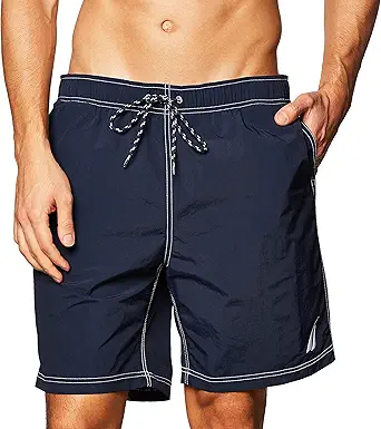 Nautica Solid Quick Dry Classic Logo Swim-Trunk