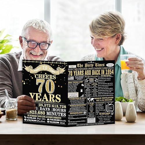 Miniatura 6 de Zyulin Tarjeta de cumpleaños número 70, regalos de feliz cumpleaños 70 para mujeres y hombres, regalos únicos para abuelo y abuela de 70 años,