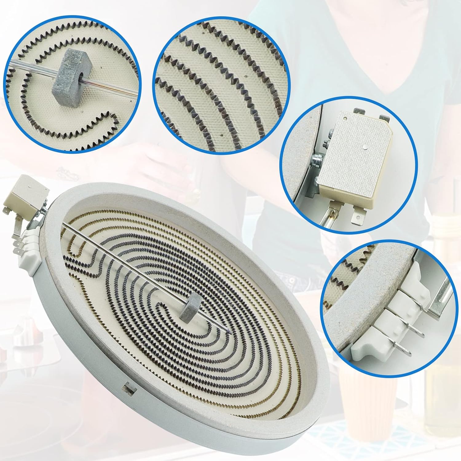 WB30T10130 12 Inch Dual Haliant Radiant Surface Element by PANDEELS Compatible with GE Range - Replaces 1474216, AP4344395, PS2321564, EAP2321564, AH2321564