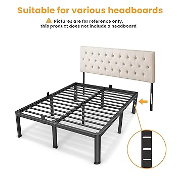 Amazon.com: 14 Inch King Bed Frame, Metal Platform Bed Frame
