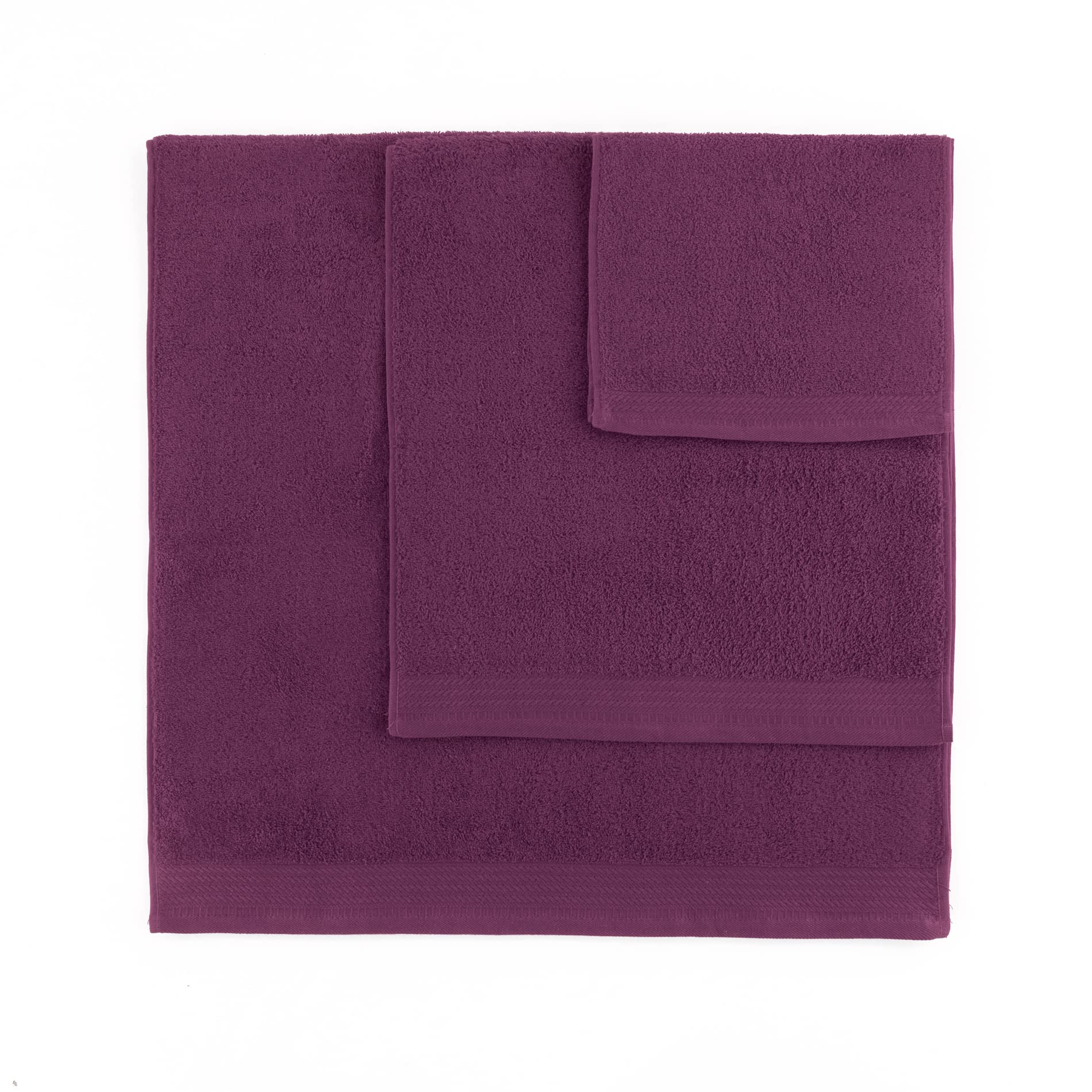 Top Towel - Premium - Large Bath Towels - Bath Towels -2 Hand Towels -50 x 100 cm - 100% Cotton - 600 g - Eggplant - Image 3