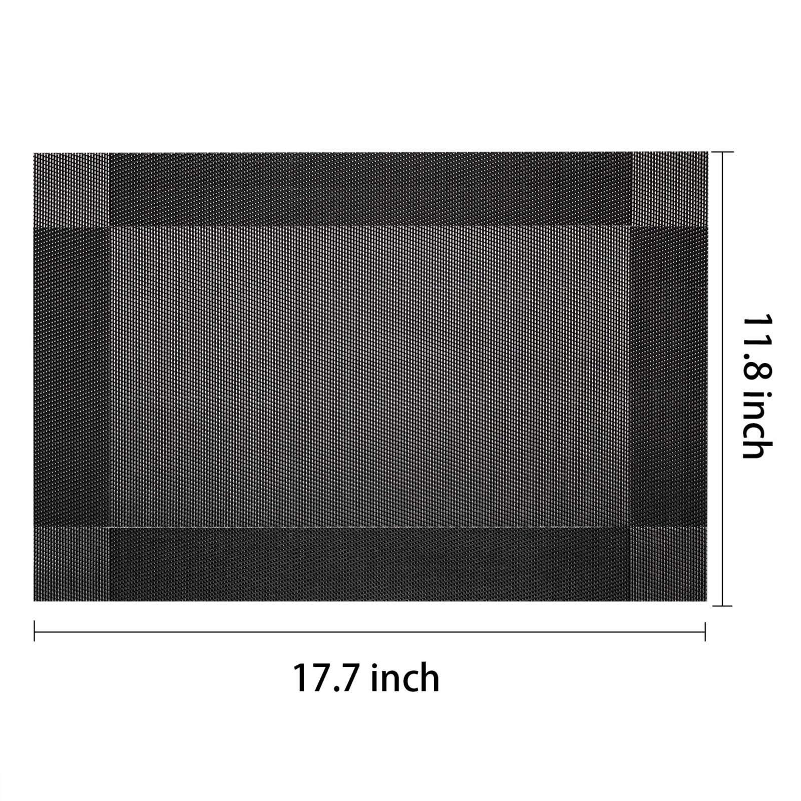 AHHFSMEI Juego de 4 manteles individuales para mesa de comedor, de plástico de vinilo tejido, antideslizantes, aislamiento térmico, resistentes a las manchas, lavables, fáciles de limpiar (esquina
