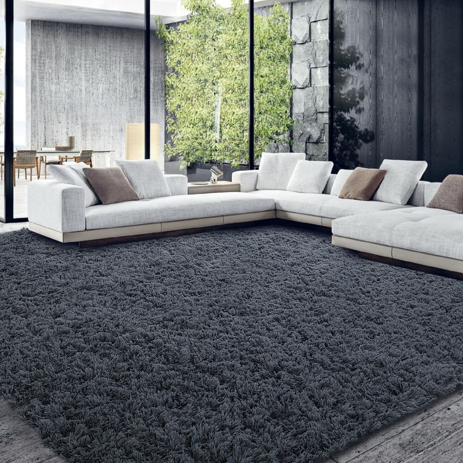 HOMBYS Shaggy Area Rug 8x10 Feet, Ultra Soft Large Plush Faux Fur