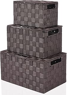 Harrage Decorative Large Basket Storage Boxes with Lids  Portable Cube Baskets f - Compare price