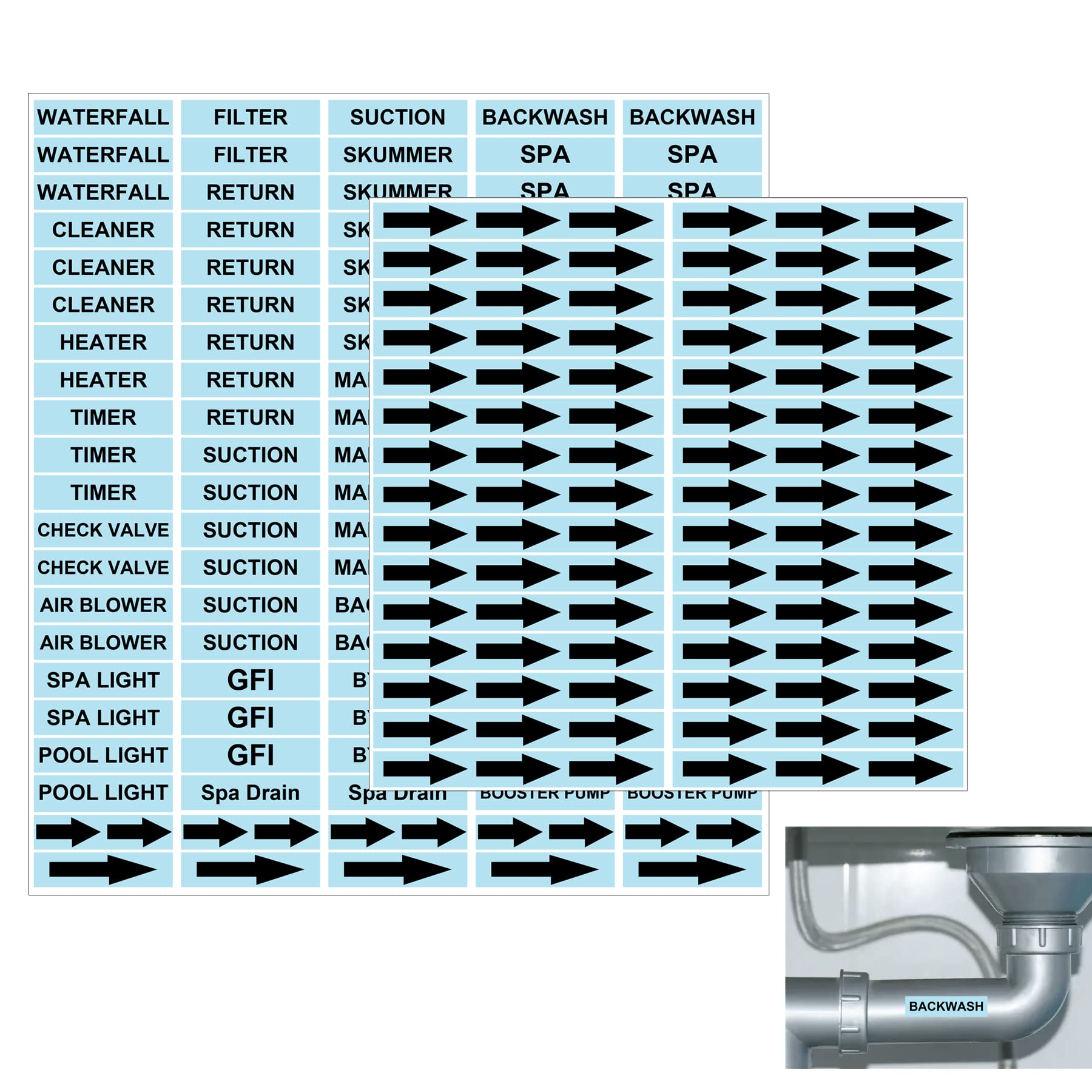 Amazon.com: wootile Pool Equipment Identification Labels ...