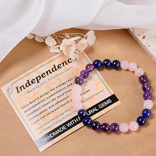 Vista 337 de MASSIVE BEADS Pulsera elástica de yoga hecha a mano con piedra natural, cristal curativo, energía, regalos para adultos unisex de 0.157 in, 0.236