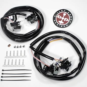 Handlebar Wiring Harness Kit with CHROME Switches for 1996-2006 Harley Touring, Softail, Dyna, V-Rod, FXR, Sportster With Hardware, Zip-ties, Heat Shrink, Molex Connectors, Wiring Diagram 48 Long