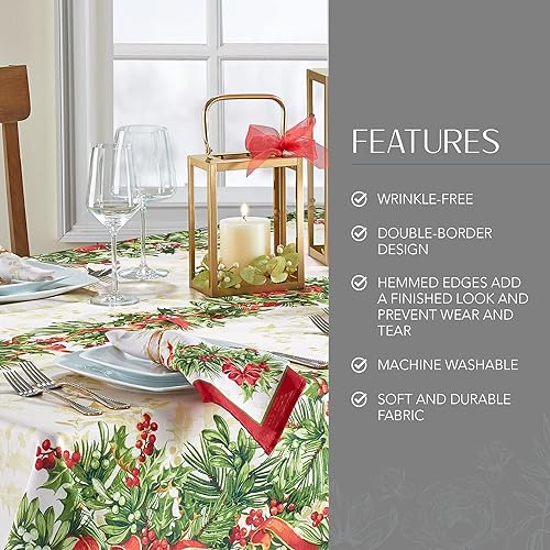 Miniatura 3 de Elrene Home Fashions Holly Traditions individuales de tela