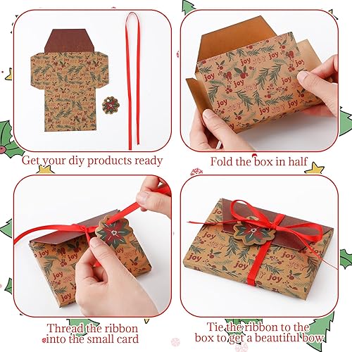 Miniatura 3 de Yeaqee 60 juegos de cajas de tarjetas de regalo de Navidad, cartón, soporte para tarjetas de regalo de Navidad, cajas de regalo de Navidad, caja de