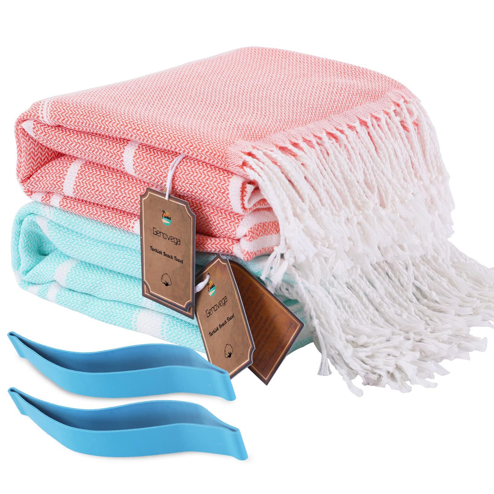 Photo 1 of 2 Packs Turkish Beach Towels Oversized Sand Free Quick Dry Bathroom Pool Swim Towel Extra Large Xl Big Adult Travel Vacation Essentials Cruise Accessories Must Haves Clearance Stuff Necessities
