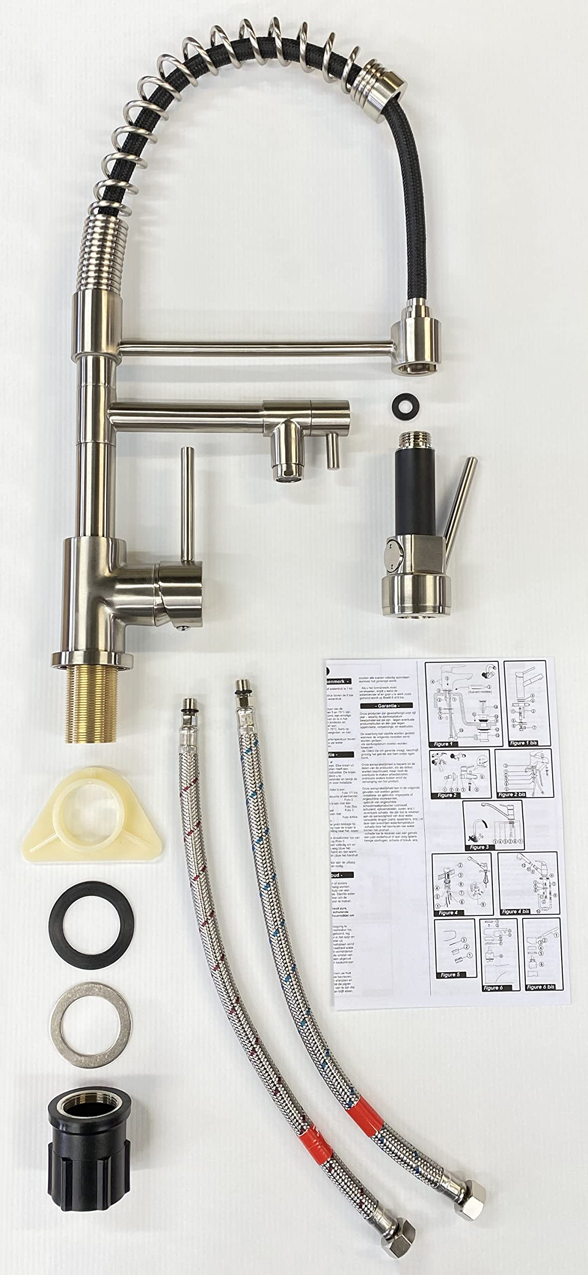 Mitigeur d'Evier Chef Double Sortie Inox Brossé OASIS by Eurosanit