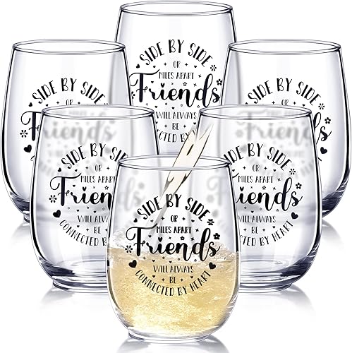 Miniatura 1 de Irenare 6 copas de vino de amigos, copas de vino de 15 onzas, regalo para mujeres, regalos de amistad, regalos de cumpleaños para mujeres, hermana,