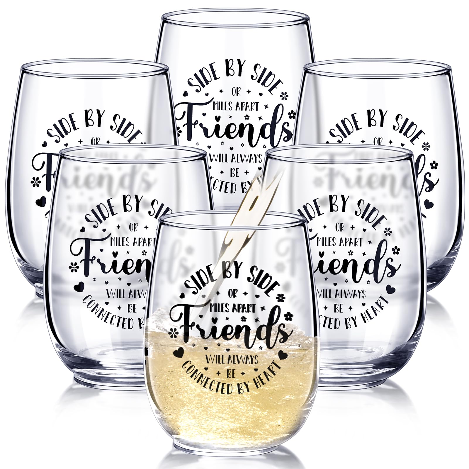 Verres à vin Friends lot de 6 finis les verres dépareillés en soirée