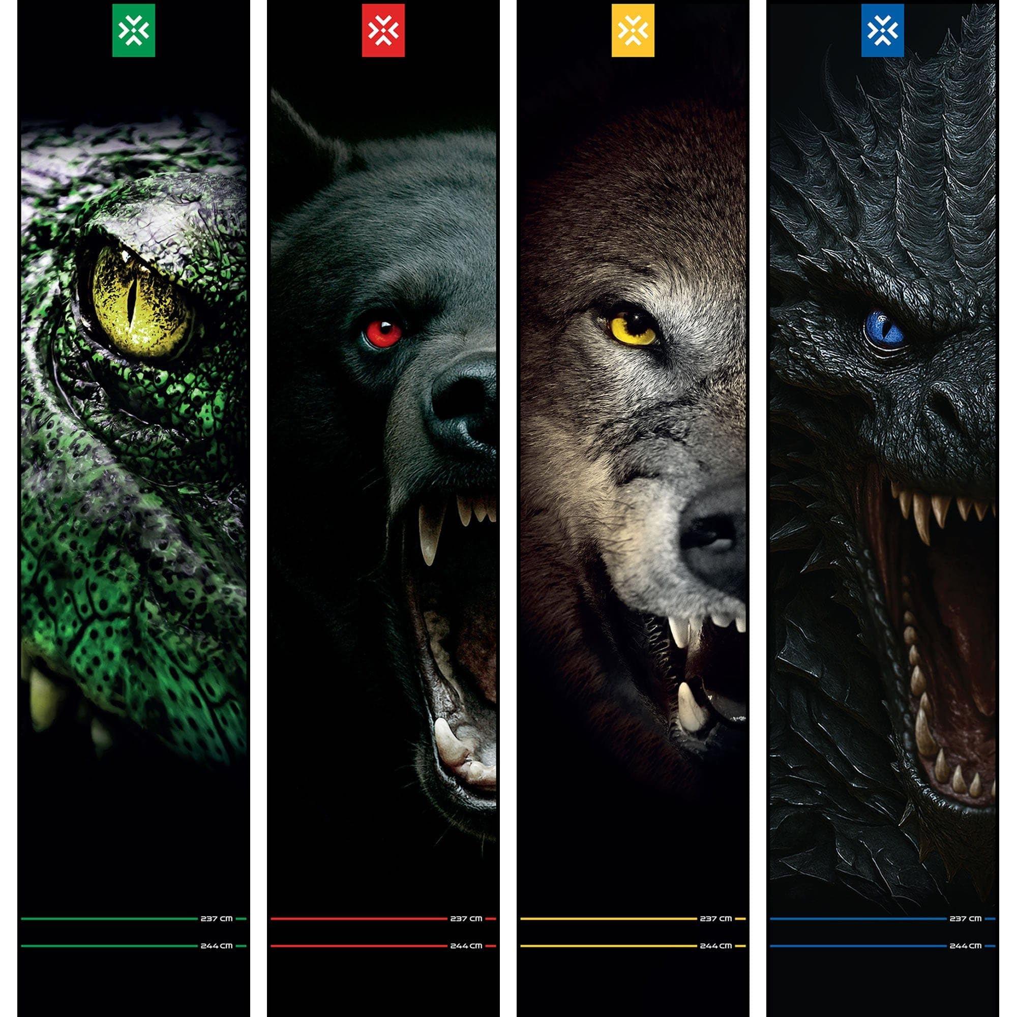 Bullet | Animal Darts Mat | Carpet Oche Mat | 300 ร 60 cm | Gator, Fang, Hydra & Shred Designs (Gator)