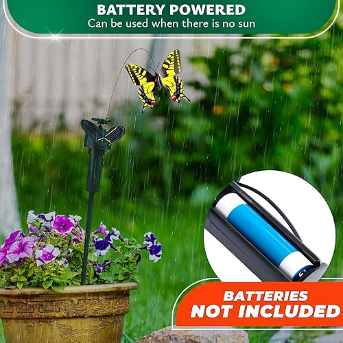 Miniatura 5 de 3 Pcs Fluttering Solar Butterfly Easter Garden Stakes - Moving Butterfly Decor with Solar Butterflies, Easy Installation Waterproof Outside Decor