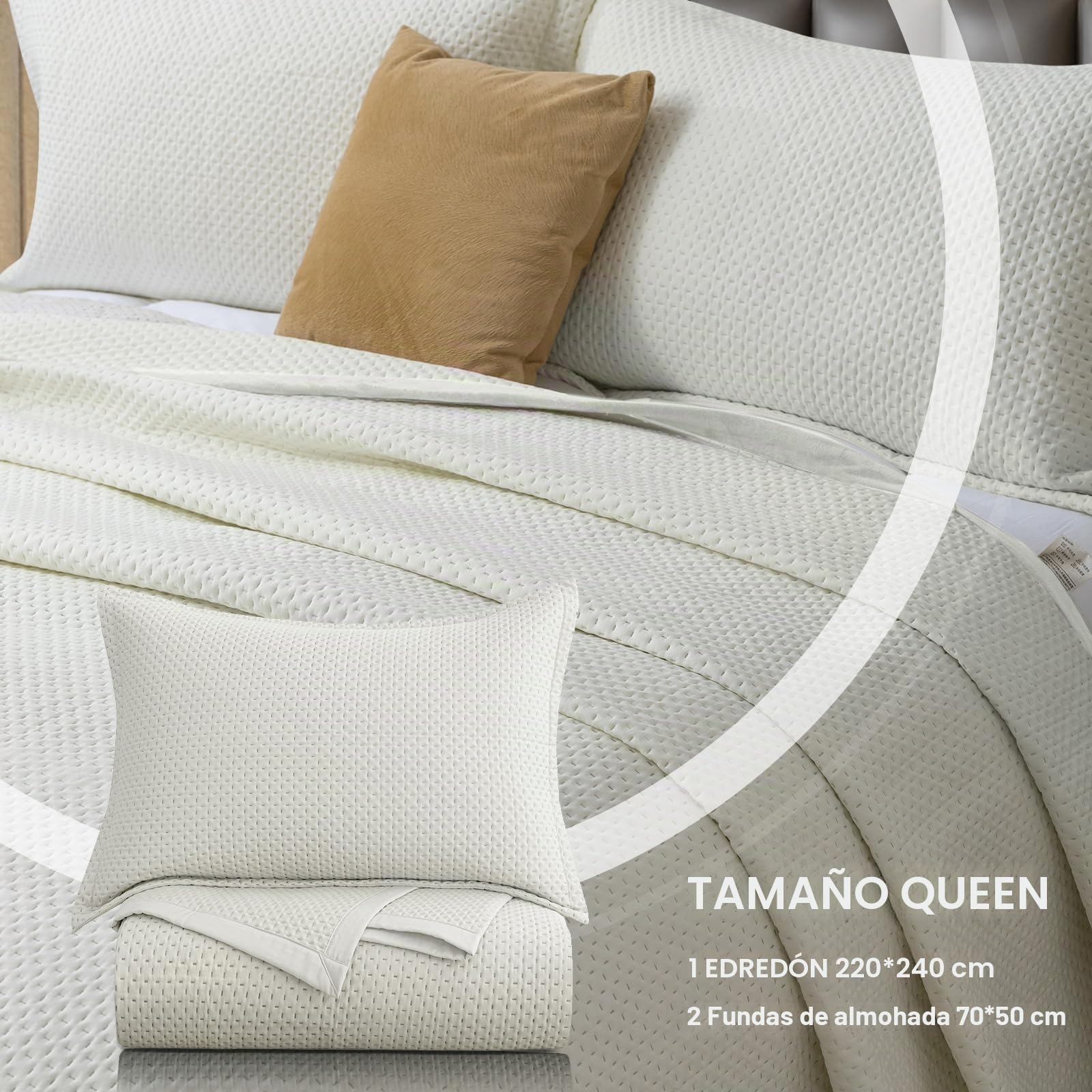 OKYUK Colchas de lujo tamaño king - Colcha reversible tamaño king con acolchado ultrasónico, colcha de microfibra transpirable para todas las estaciones con 2 fundas de almohada (Estrella blanca, 220