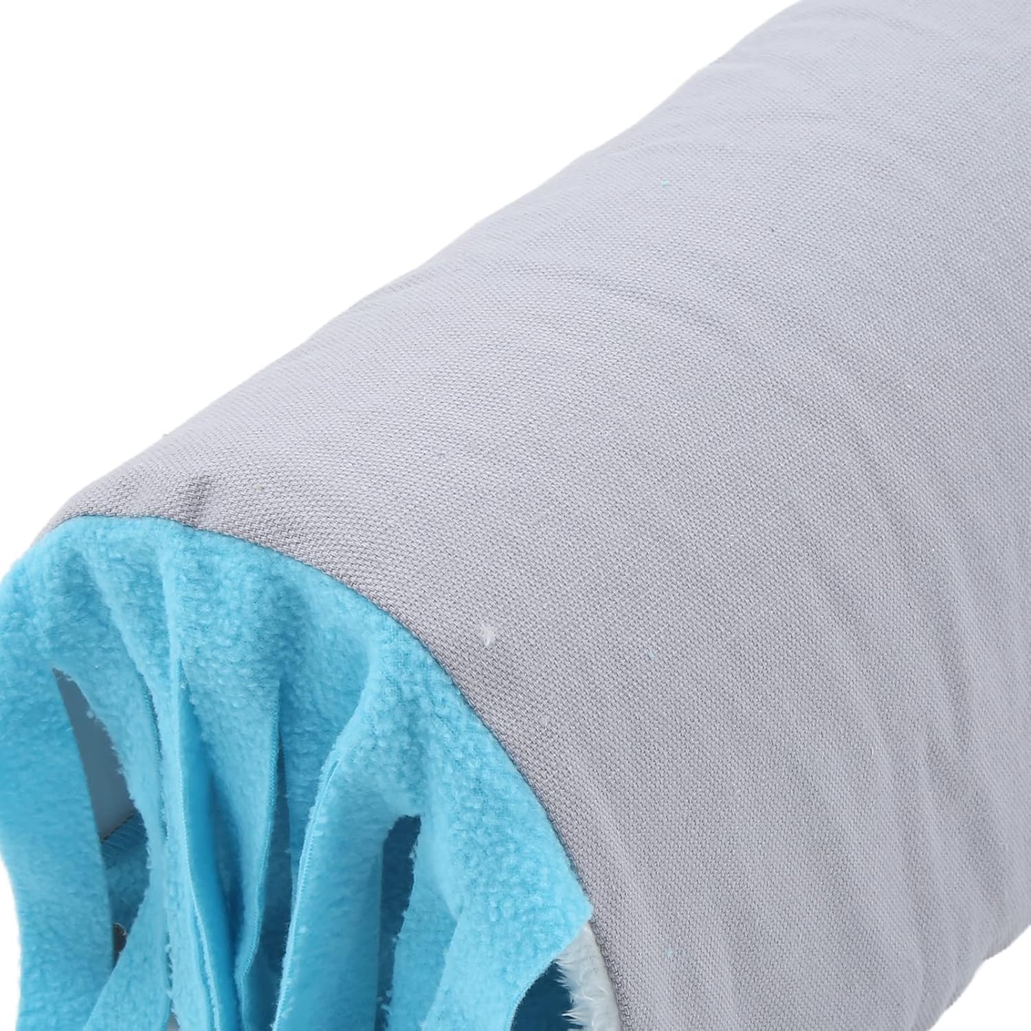 Tunnel House with Hammock and Tassel Curtains, Removable Small Animal Hideout Playing Tube, Guinea Hamster Hideaway, Comfy Flannel Material, to Assemble (Blue Tassel)
