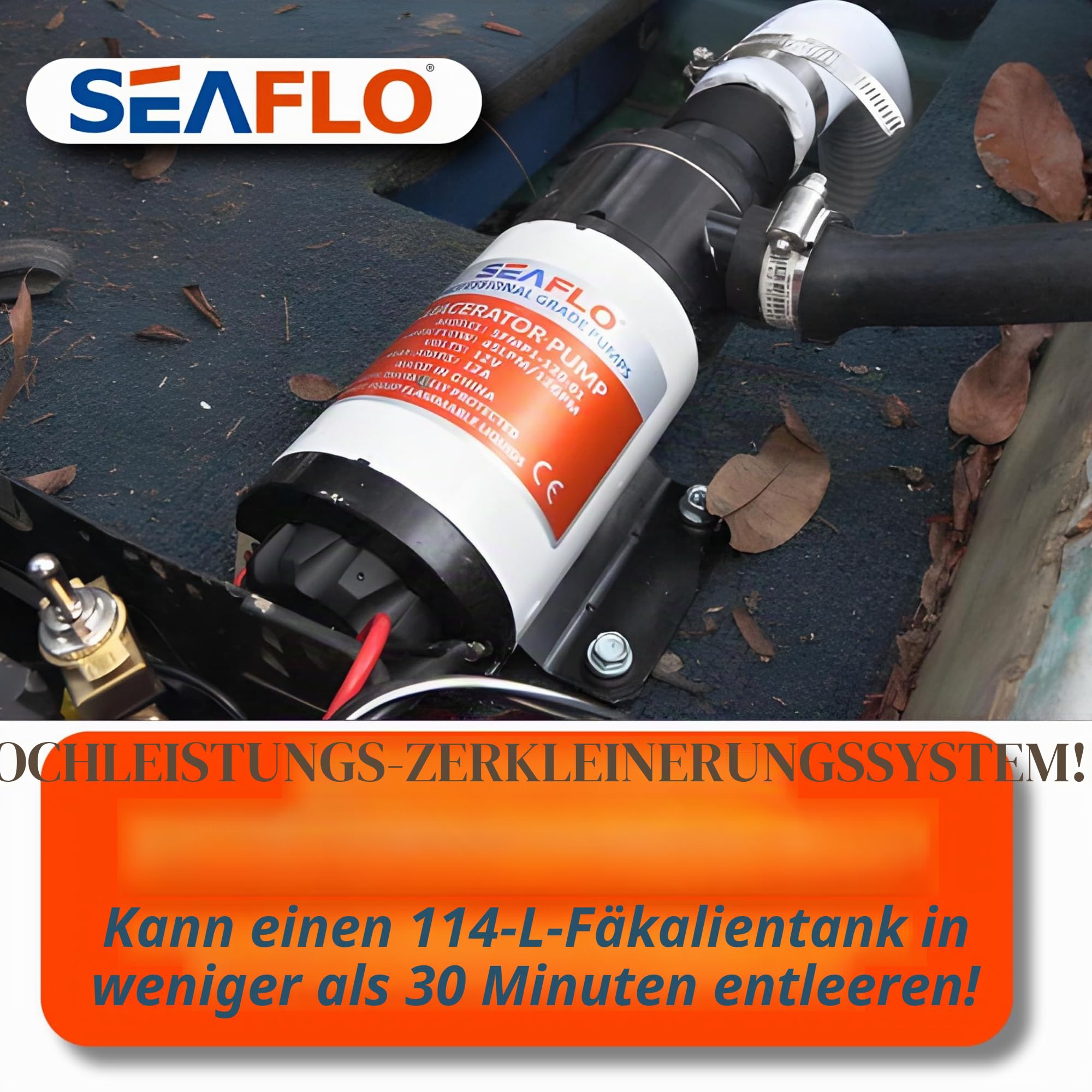SEAFLO Neues Zerkleinerungspumpensystem 12 V für RV Marine 01 Serie verbesserter Motor