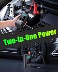 6000A Jump Starter with Air Compressor 160PSI, 12V Car Battery Booster for 10L Gas/10L Diesel, Portable Tire Inflator Car Booster Pack with Jumper Cables & 3 in 1 LED Light