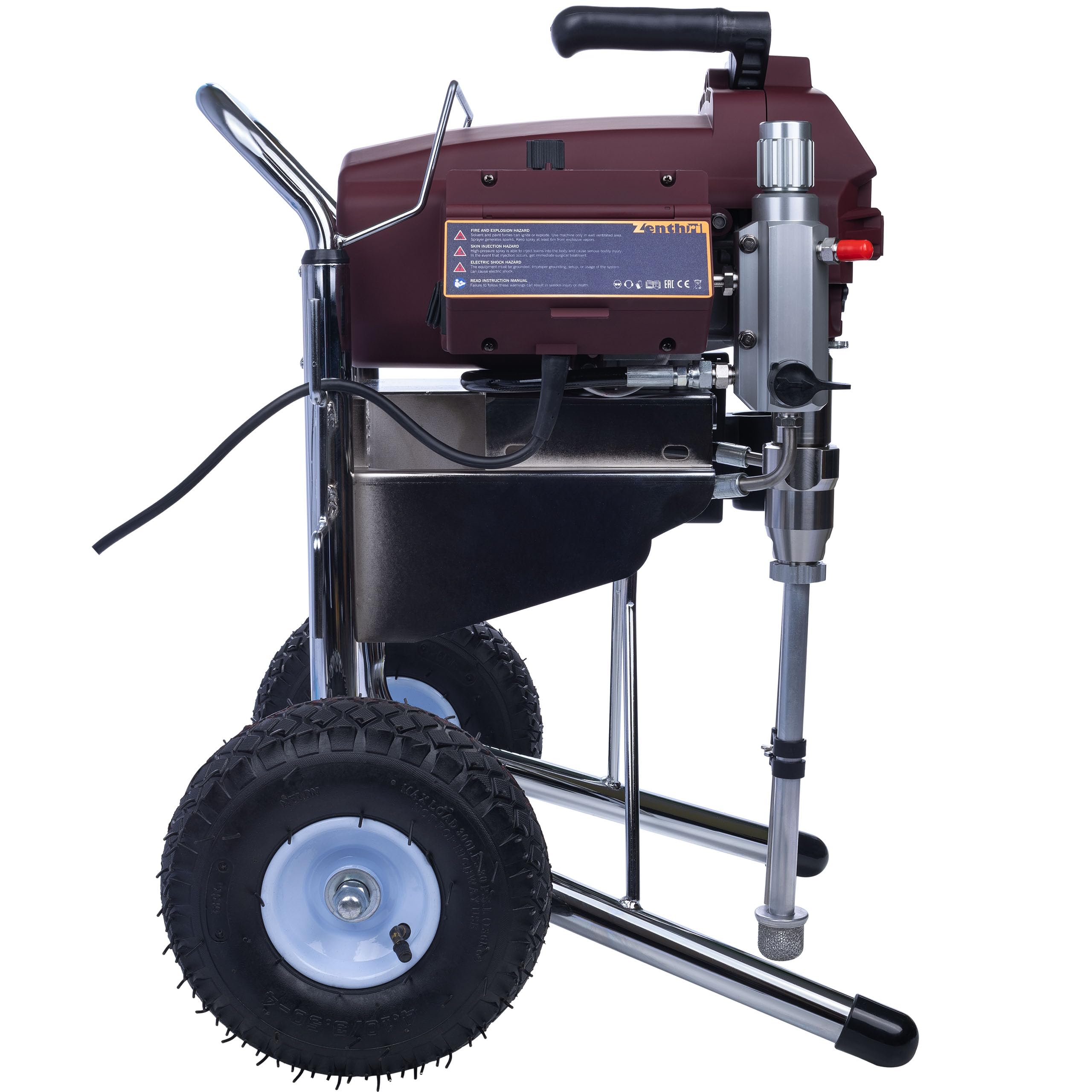 Zenthril Apex B StandPro agregat bezpowietrzny 2500 W, 20 MPa, 3,2 l/min, dysza 0,031", bezszczotkowa, regulacja ZenControl, wyświetlacz LCD, malowanie wewnątrz/na zewnątrz, maszyna do malowania
