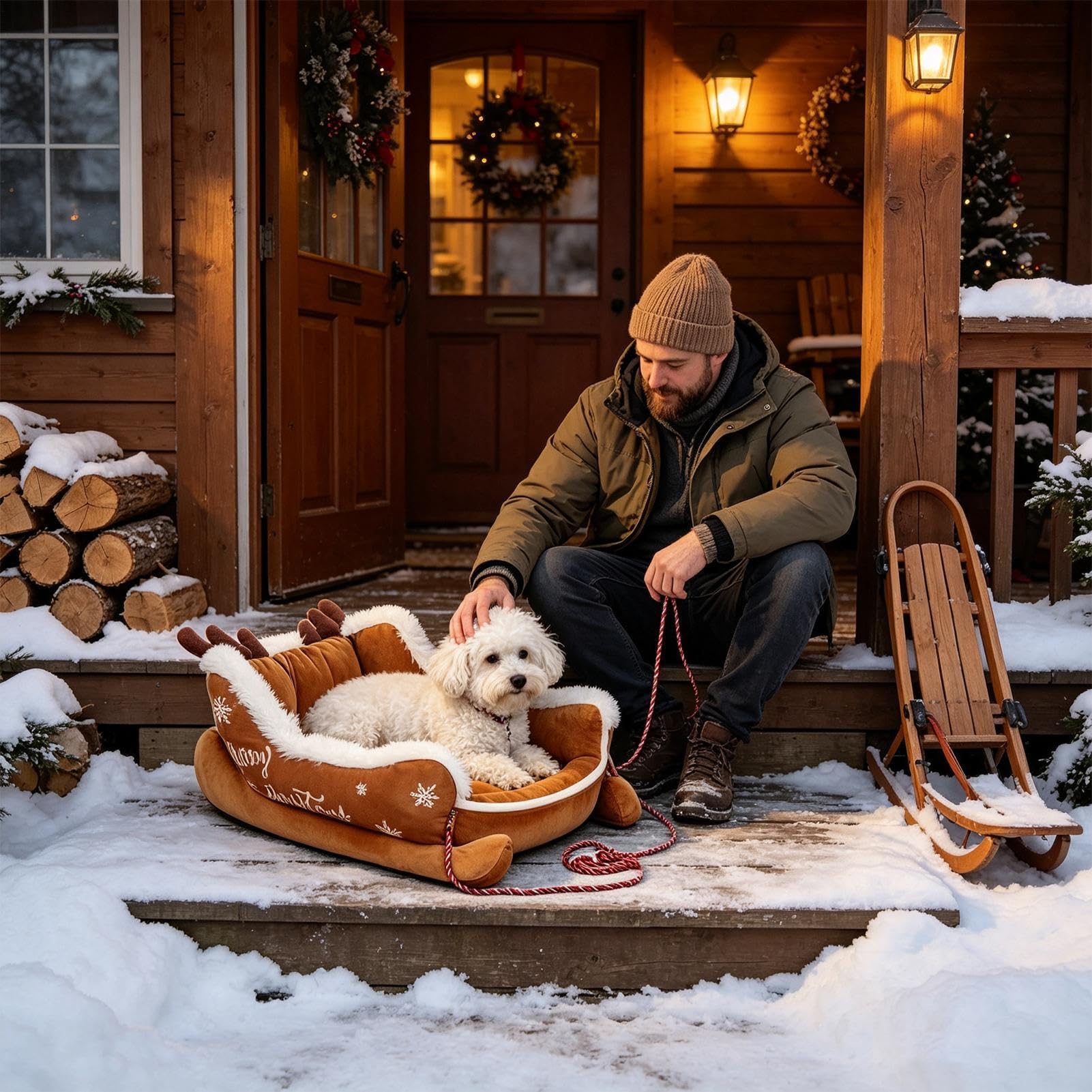 Divano per cani, in caldo peluche, antiscivolo, comodo riposo e relax