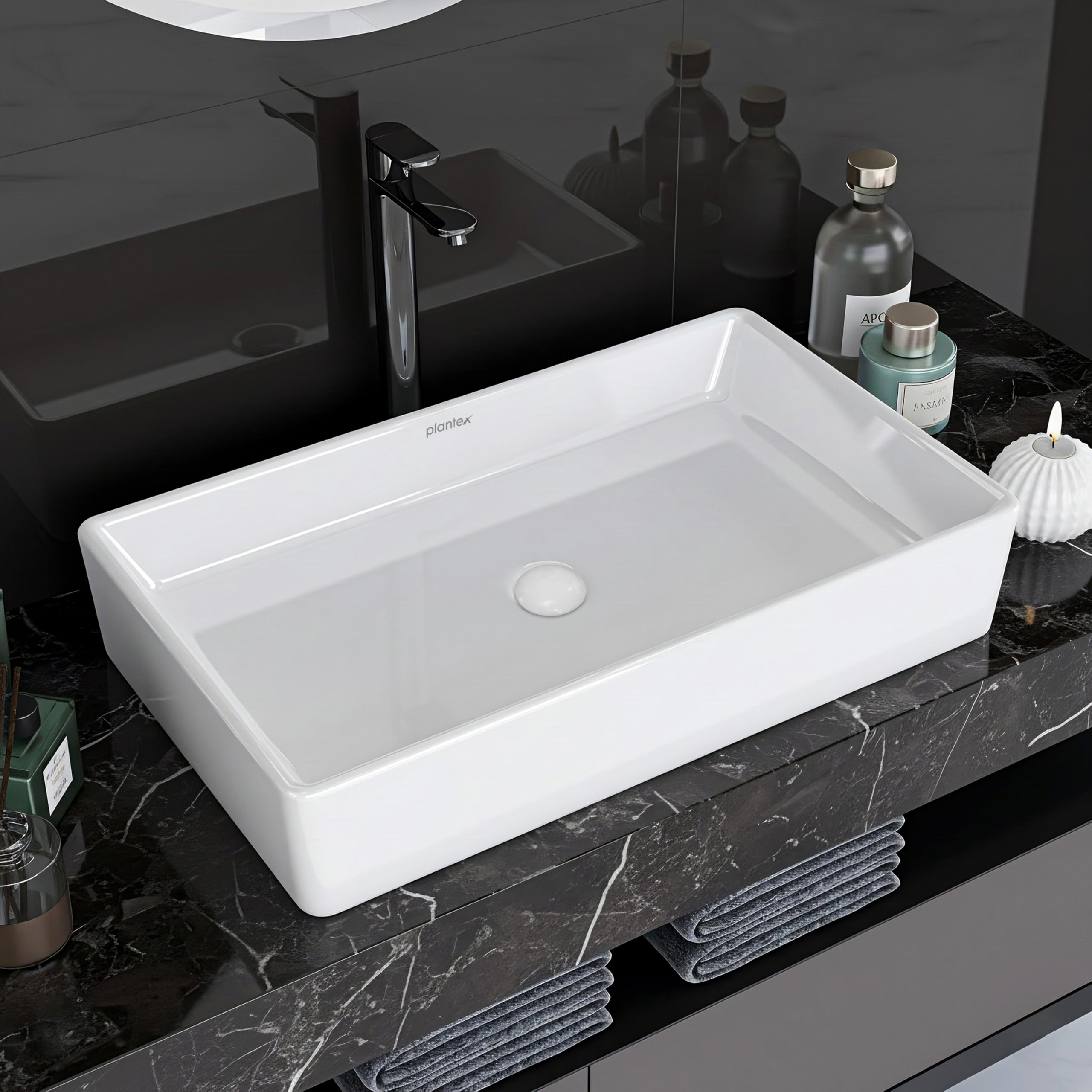 Plantex White Ceramic Wash Basin - 10 Year Warranty -1
