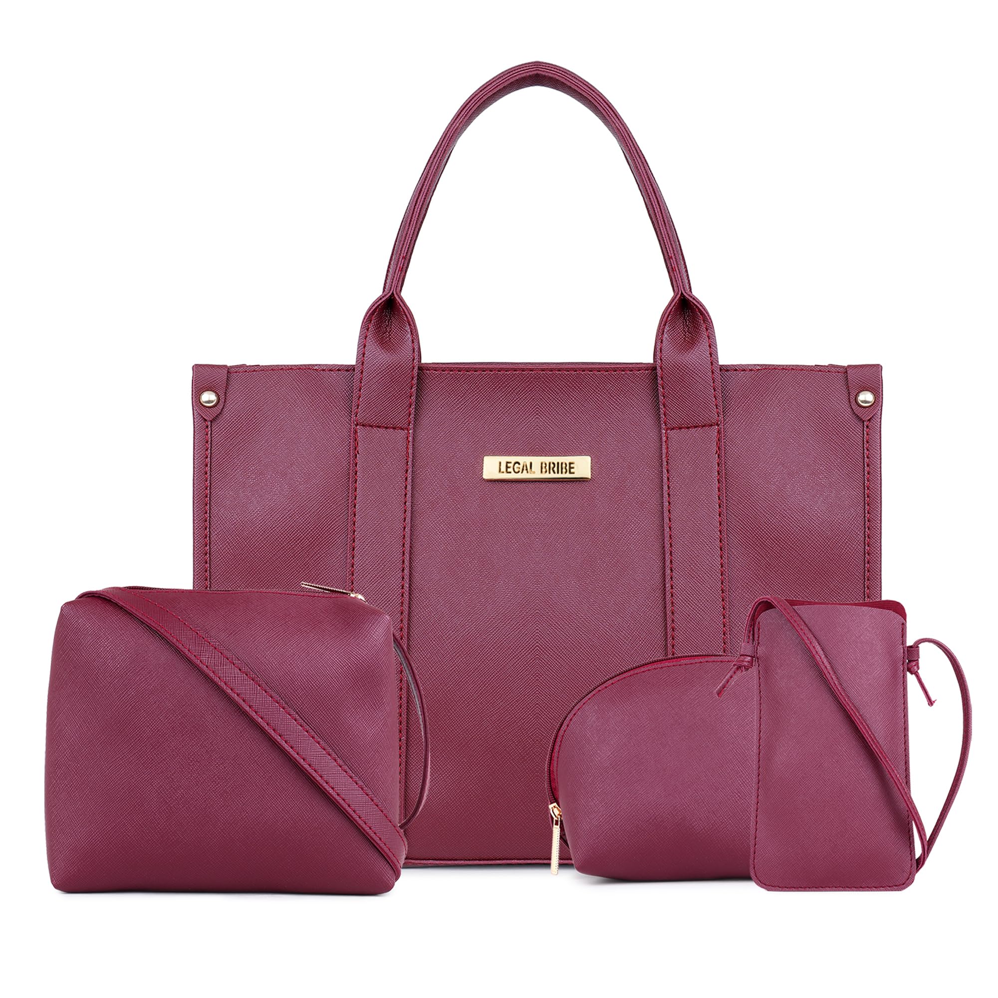 See full amazon price history chart for LEGAL BRIBE Womens Front Strap Textured Tote Bag Combo of 4 (Maroon) LEGAL BRIBE Womens Front Strap Textured Tote Bag Combo of 4 (Maroon) (B0CTWYQJMD) Amazon Price History, Amazon Price Tracker
