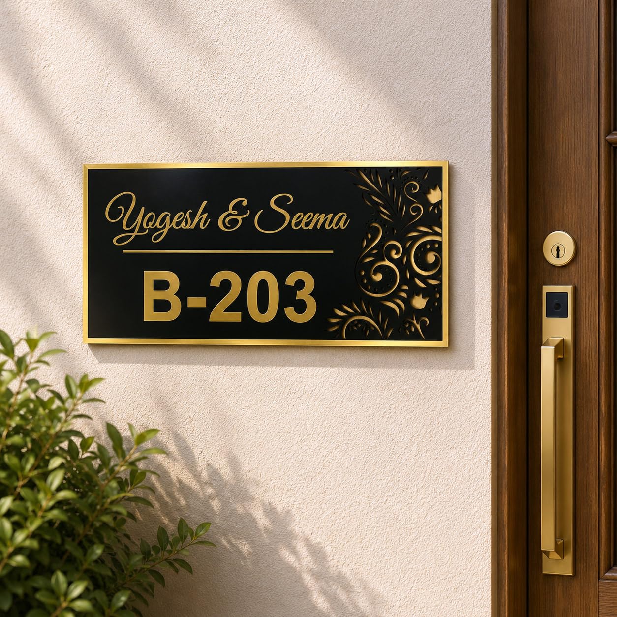 name plate for home entrance outdoor | Name plate | Wood Personalized NamePlate with 3D Letters | Door nameplates | Custom NamePlate For Home, Office and Outdoor Entrance | 6x12 inch | Wooden | Housewarming Gifts : NP-017-picture-15