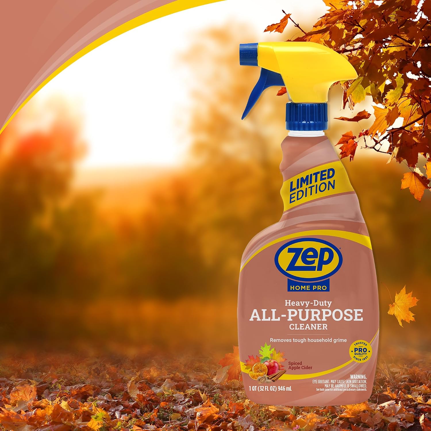 Zep Heavy-Duty All-Purpose Cleaner -Spiced Apple Cider Scent, 32oz (1 Pack)
