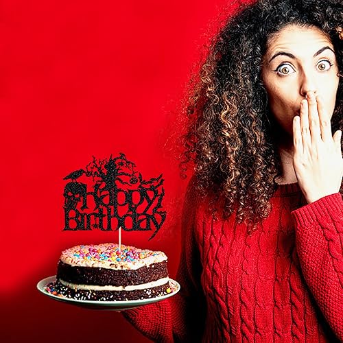 Miniatura 6 de Decoración para pastel de cumpleaños de Halloween, cuervo de cráneo, murciélago, calabaza, araña, espeluznante, decoración de fiesta de cumpleaños