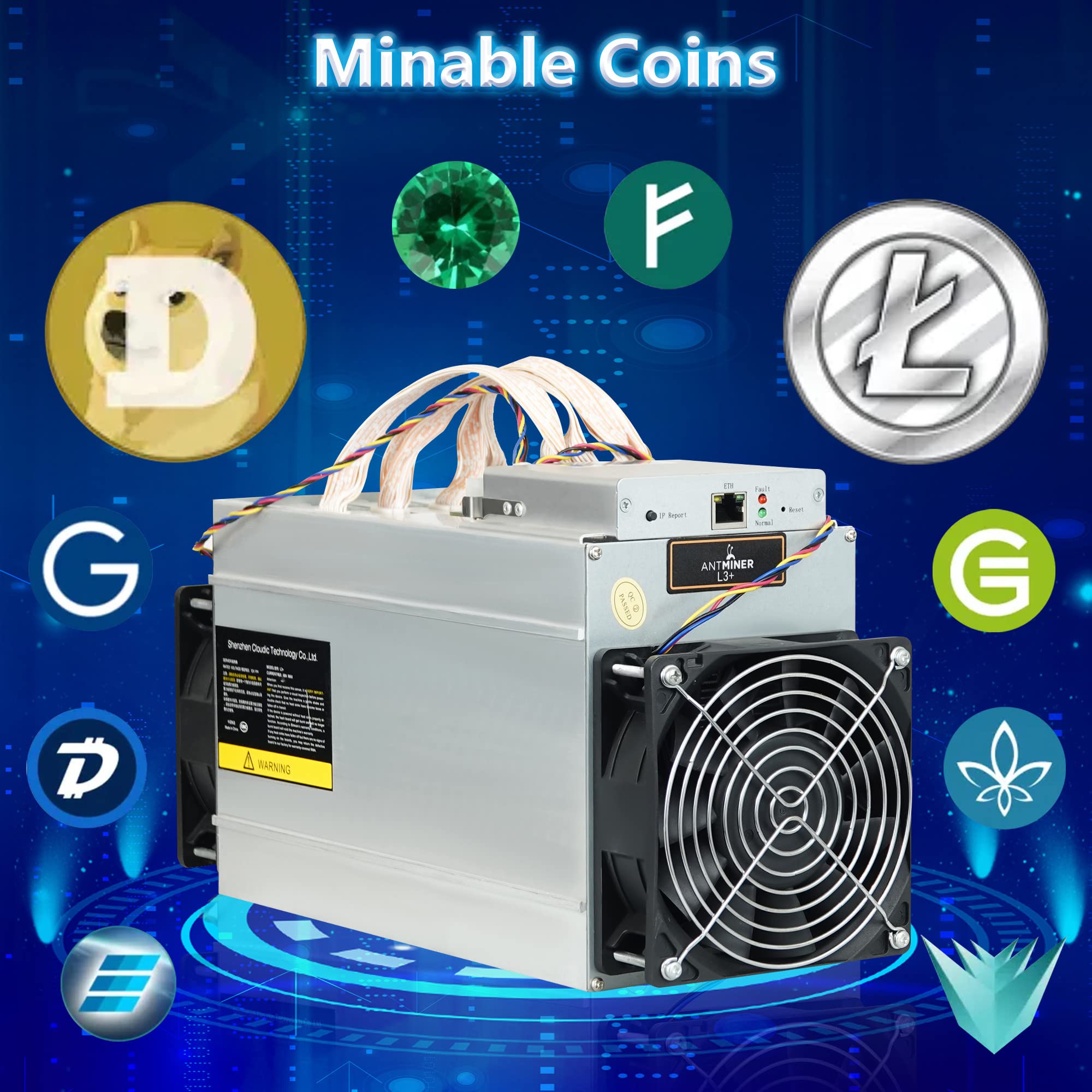 Antminer L3+ 504MH/S Litecoin Miner, Professional ASIC Litecoin Dogecoin  Mining Machine, Scrypt Algorithm LTC Miner & Dogecoin Miner: Amazon.de:  Computer & Accessories