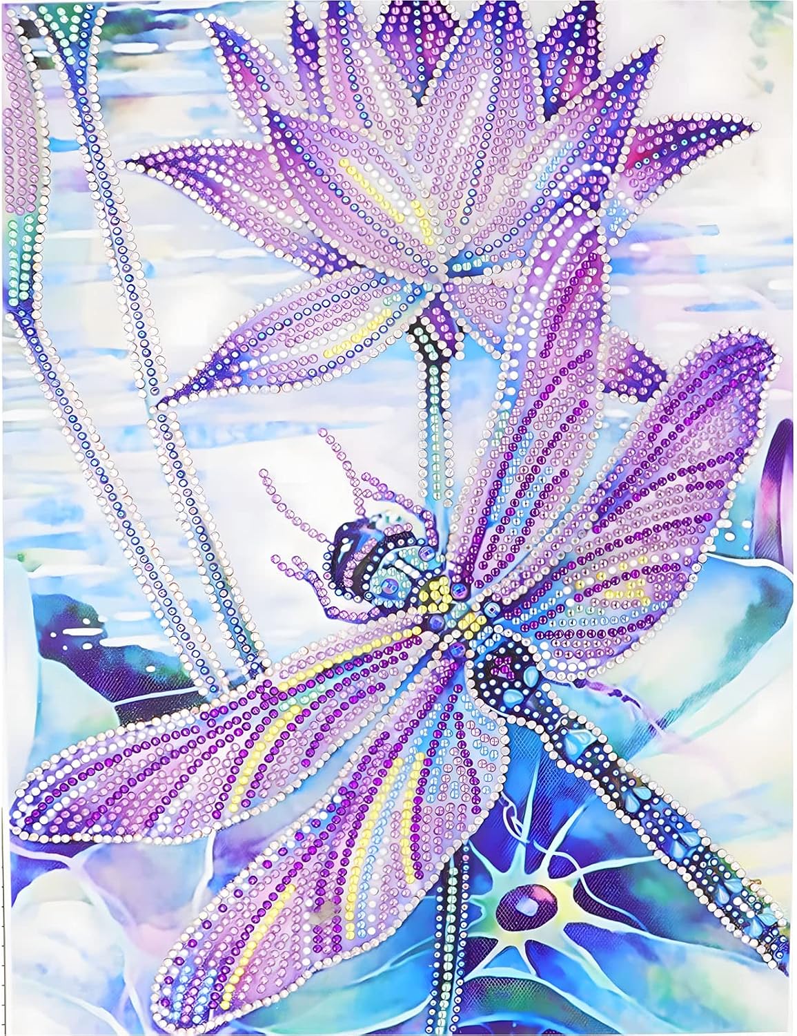 MXJSUA Special Shaped Lotus Butterfly Diamond Painting Kits for Adults, Special Shaped Drill Diamond Painting Kits DIY Diamond Painting by Number Kits Diamond Art Kits for Home Wall Decor 12x16 Inch