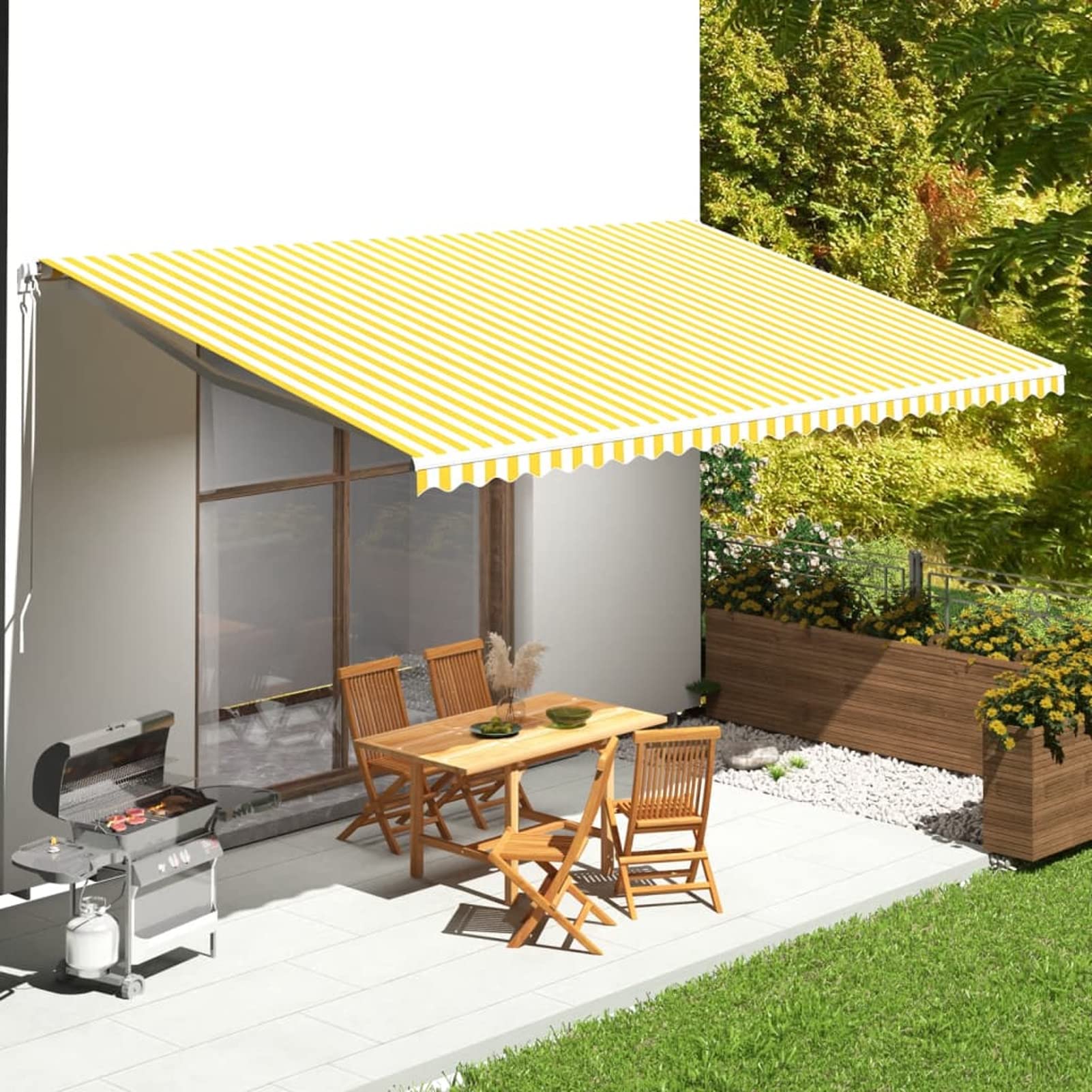 Pare-soleil d'extérieur rétractable pour ombrager vos repas sur la terrasse