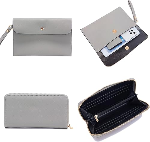 Miniatura 7 de Soperwillton Bolso de mano para mujer, cartera, bolso de mano, bolsas de hombro, asa superior, bolsa de 5 piezas