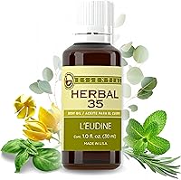 Vista 4 de L'EUDINE Mezcla de aceites esenciales Herbal 35, paquete de 35 extractos naturales, menta, eucalipto y lavanda, aceite de aromaterapia relajante