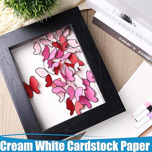 Miniatura 6 de BigOtters 100 hojas de papel de cartulina marfil para manualidades, cartulina pesada A4, color blanco crema, tarjeta de construcción para hacer