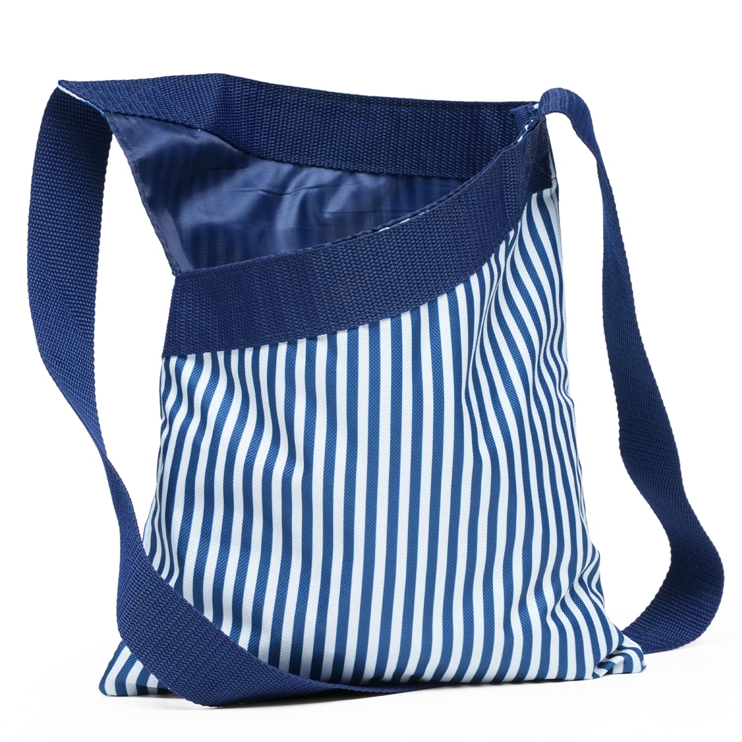 Flatro Blue Striped Clothes Peg Bags For Washing Line Waterproof | Nylon Striped Pattern Large Peg Bag With Shoulder Strap For Ease Of Use| Store Up To 100 Pegs For Washing Line
