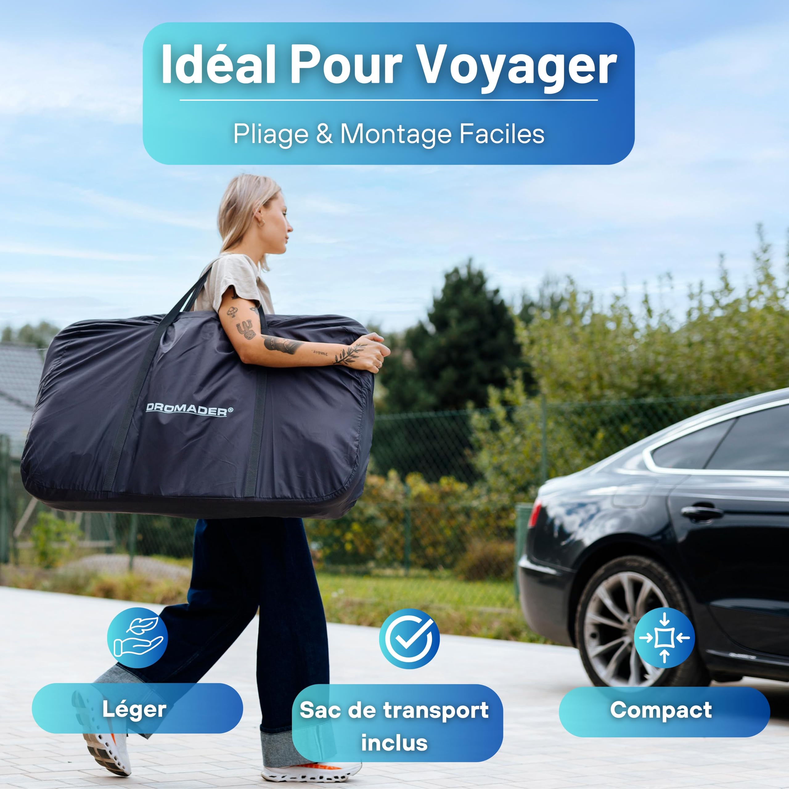 DROMADER Berceau Cododo Évolutif | Lit Bébé à roulettes, 7 Niveaux | Lit cododo, côté rabattable · Réglable sur 7 niveaux · Matelas fourni · Cadre bois à roulettes · Pliable