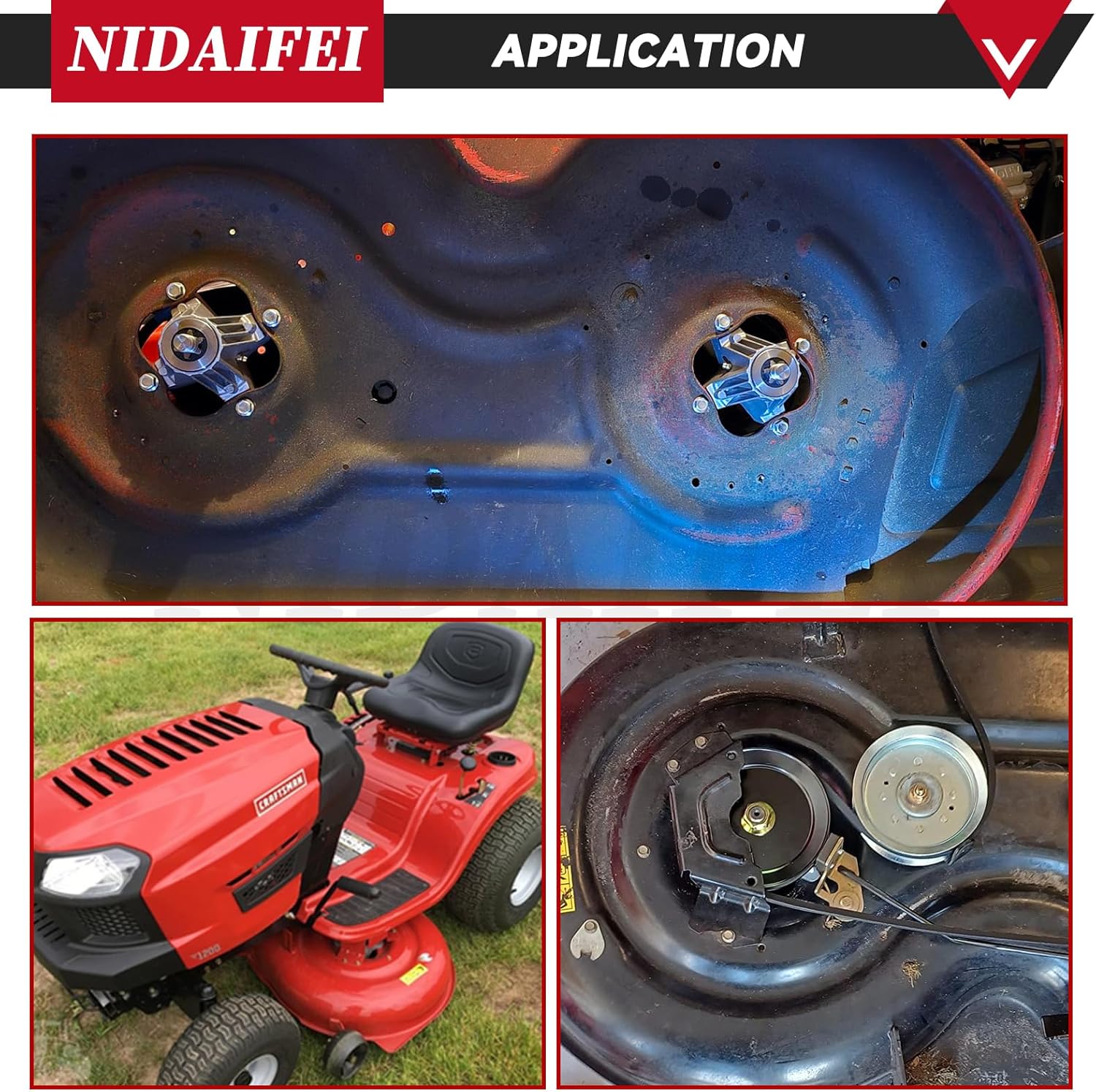 Greased 918-06991 Spindle Assembly Replaces MTD 918-06991, 618-06991 Spindle for Husky LT4200, Craftsman T1000 T105 T110 T1200 T130 T1400 T1800 T2100 T2600 T2700 T3000 42" Deck Movers