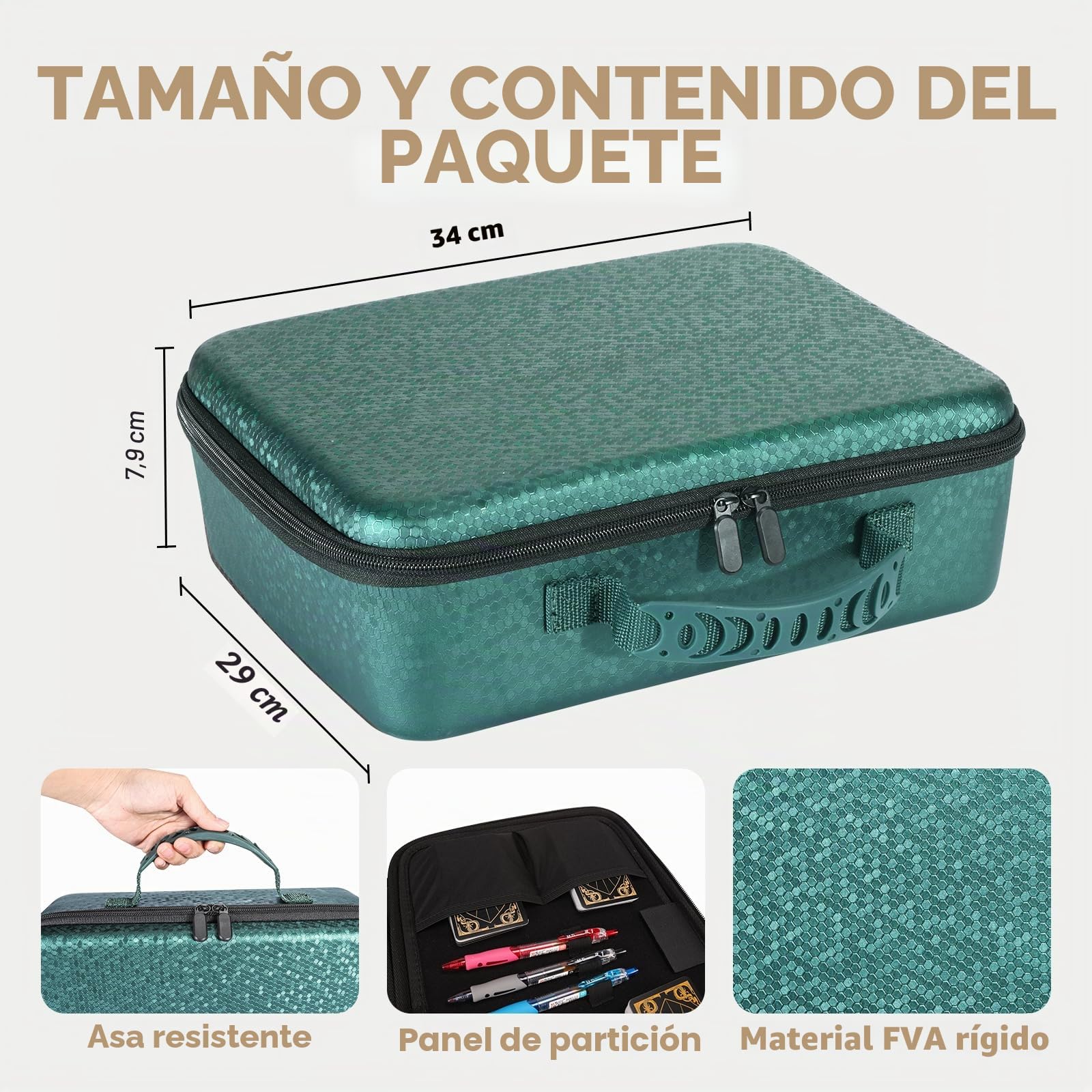 RPG Bolsa de Viaje Compatible con miniaturas de Dungeons and Dragons y 40K Wargames, Maletín de Transporte para Miniaturas, Verde