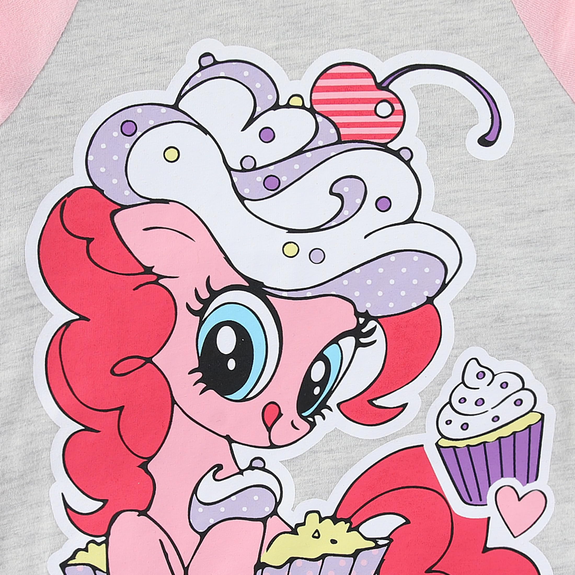 My Little Pony Pinkie Pie - Conjunto de camiseta de manga corta y pantalones cortos de rizo francés para niñas grandes