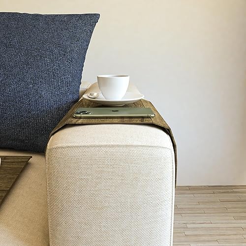 Miniatura 3 de Celine - Juego de 2 bandejas de madera para sofá, bandeja para reposabrazos para sofá, plegable, flexible, con 15.8 x 11 pulgadas, aperitivos,
