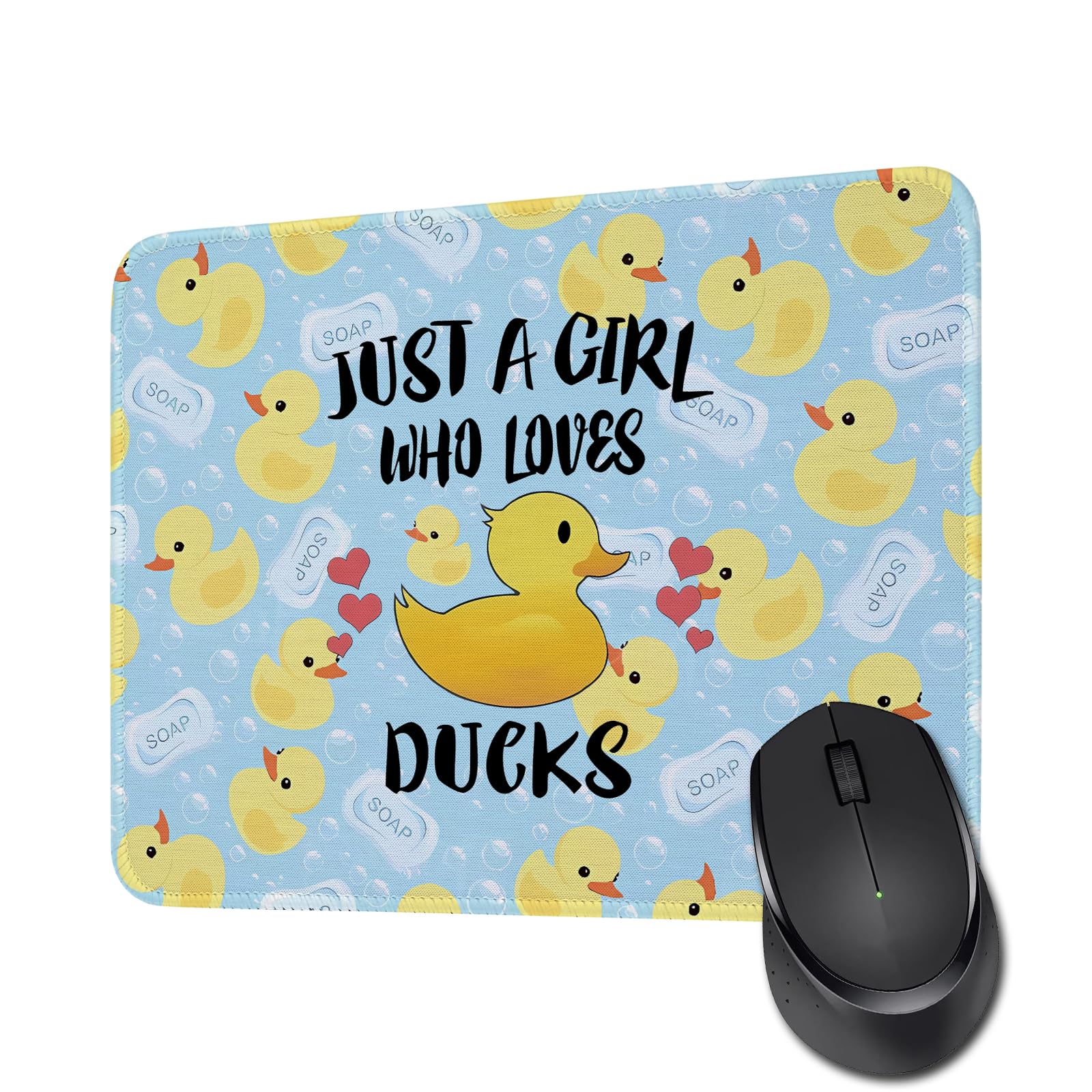 Funny Ducks Mouse Pad Animal Lover Gift Just A Girl Who Loves Ducks Rectangle Gaming Computer Mouse Pad Birthday for Friends Daughter Son(Loves Ducks MP)