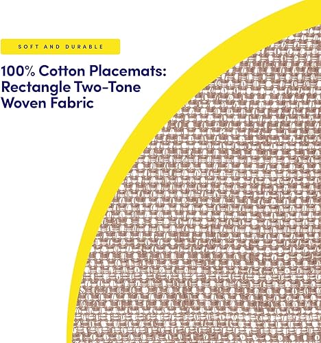 Miniatura 2 de Sweet Home Collection Juego de 6 manteles individuales de 100 % algodón para comedor, tela tejida de dos tonos, 13 x 19 pulgadas, suave, duradero,